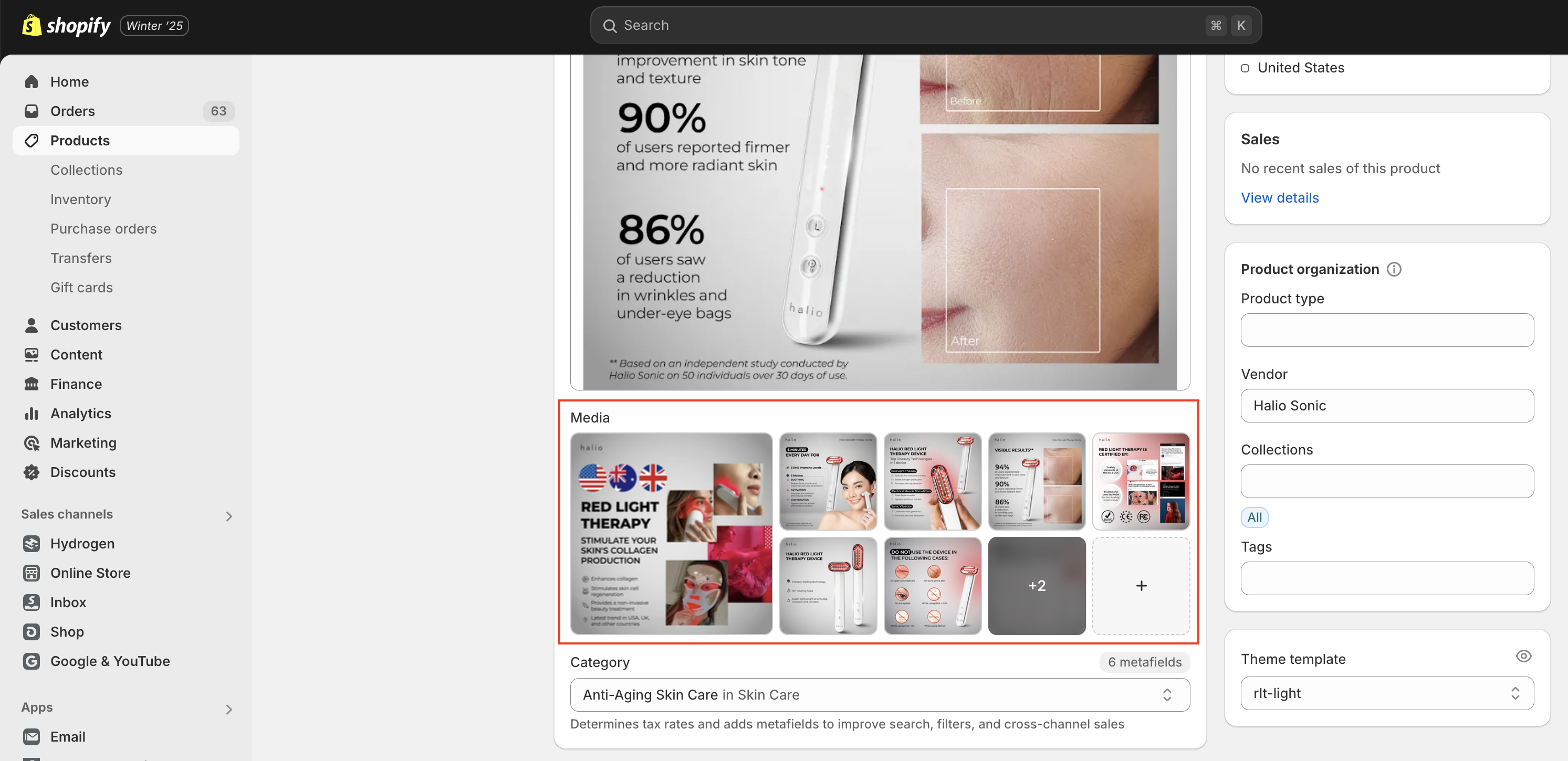 Admin interface