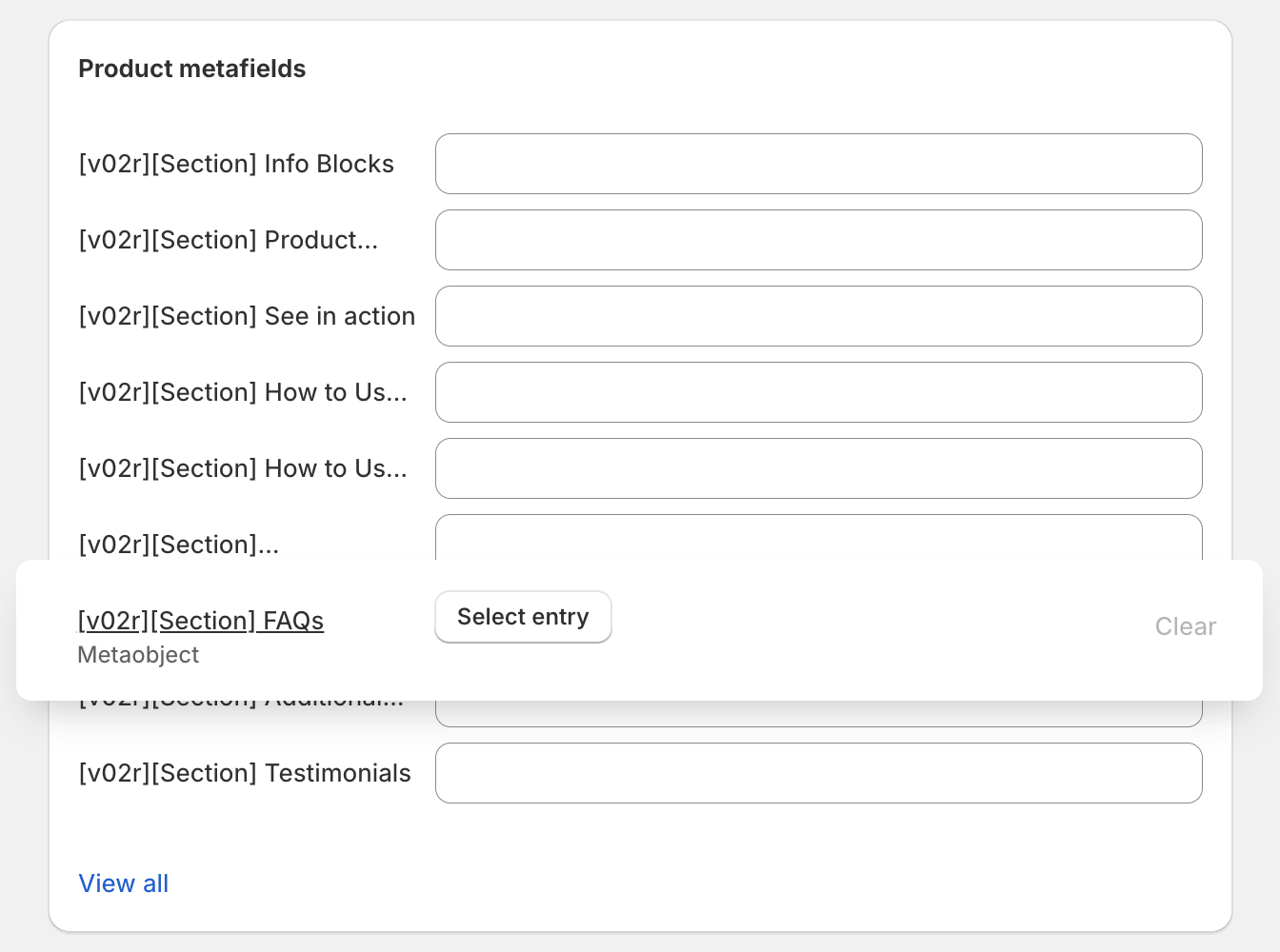 Admin interface