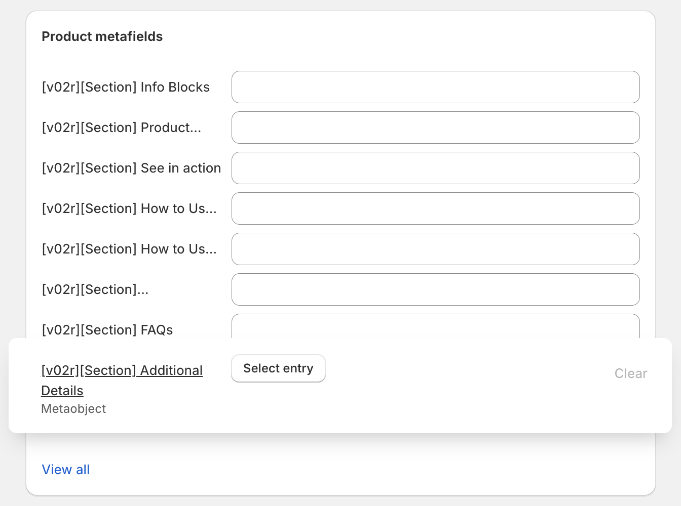 Admin interface
