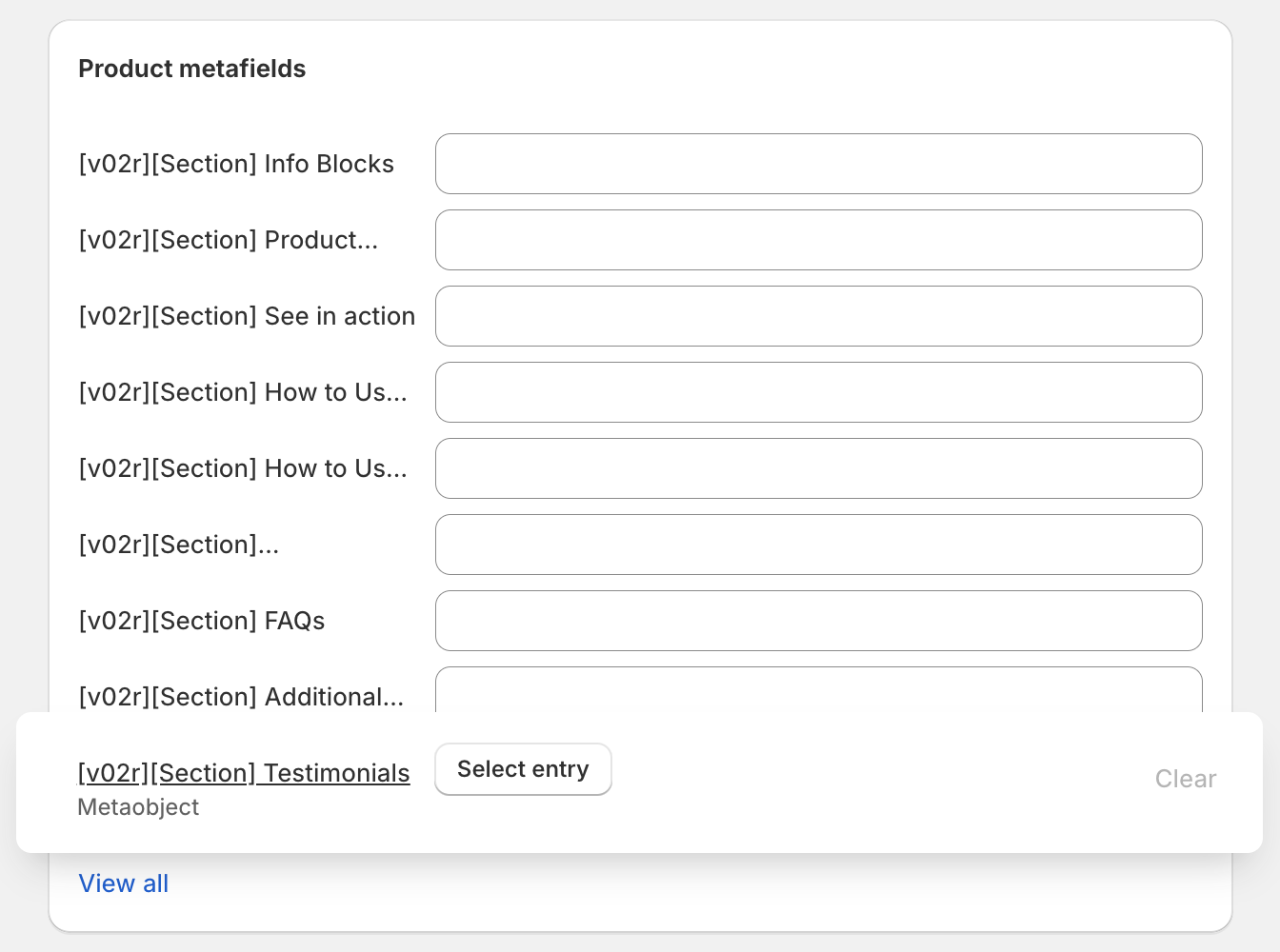 Admin interface