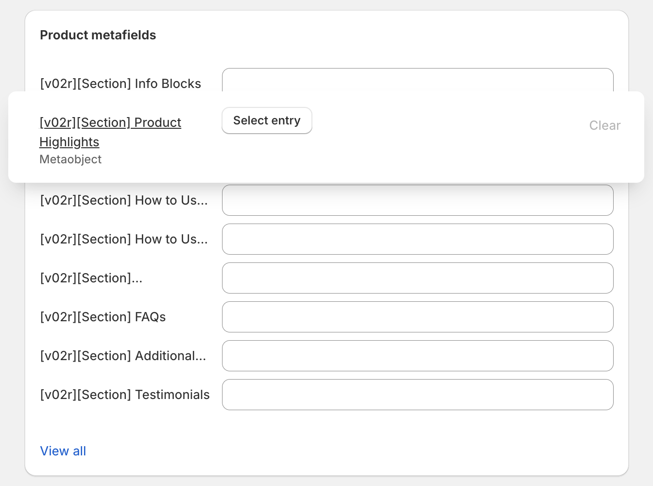 Admin interface