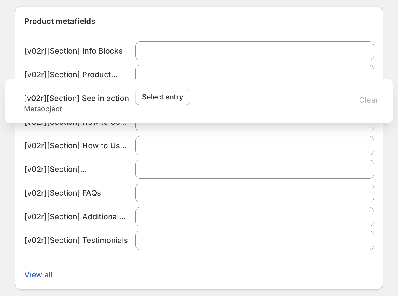 Admin interface