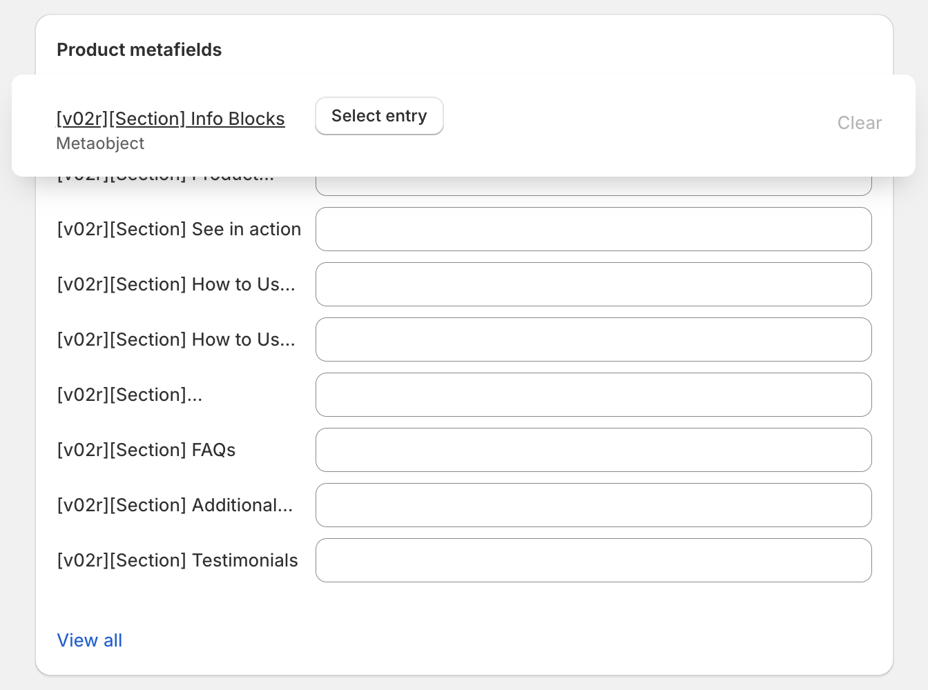 Admin interface