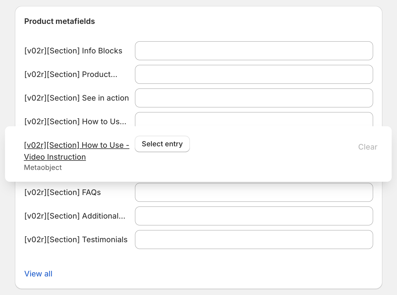 Admin interface