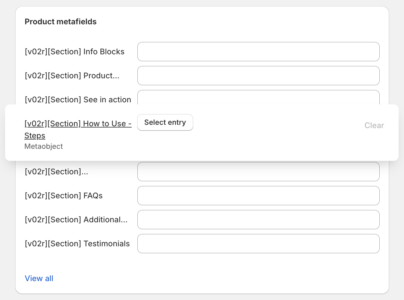 Admin interface