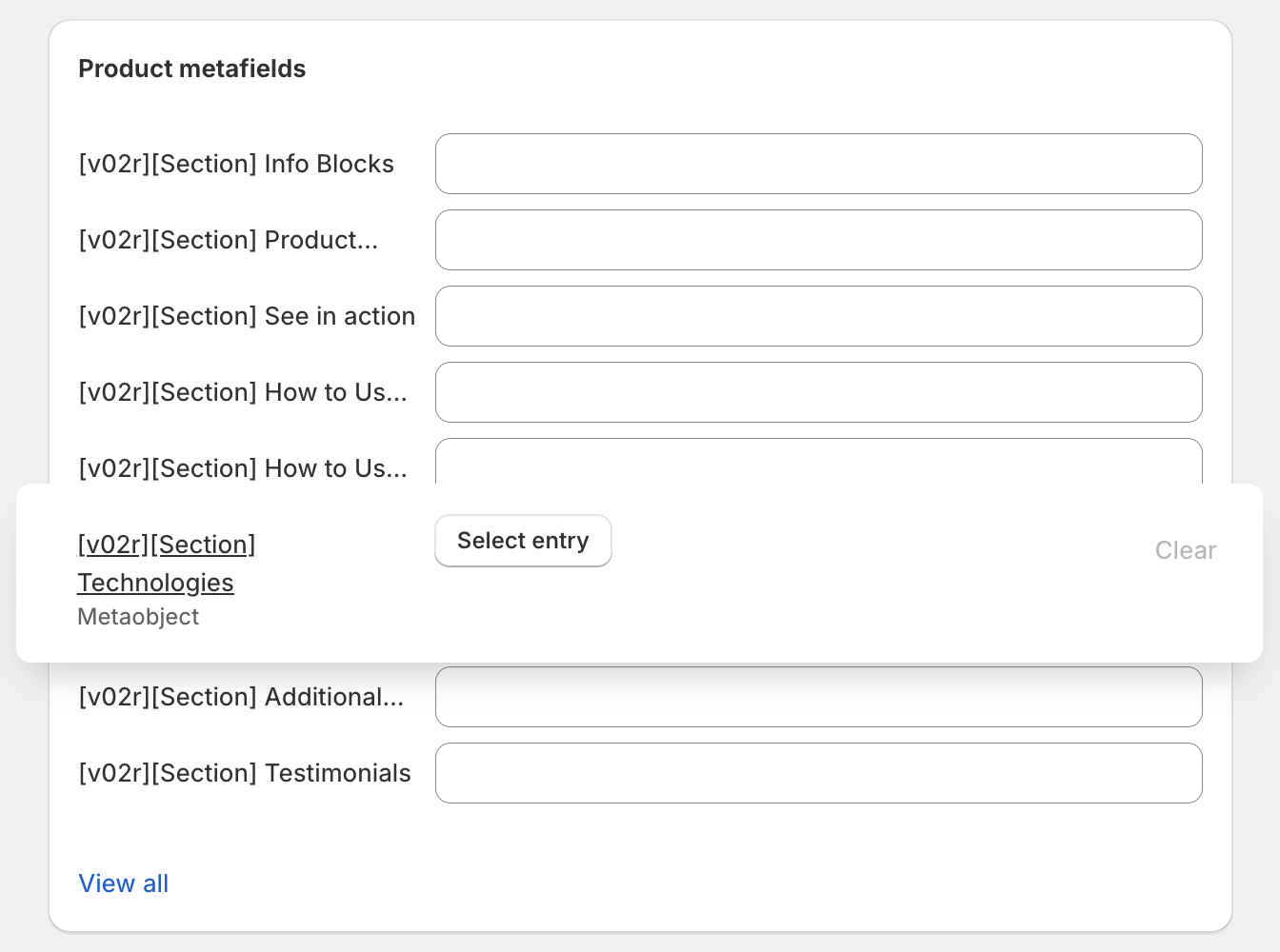 Admin interface