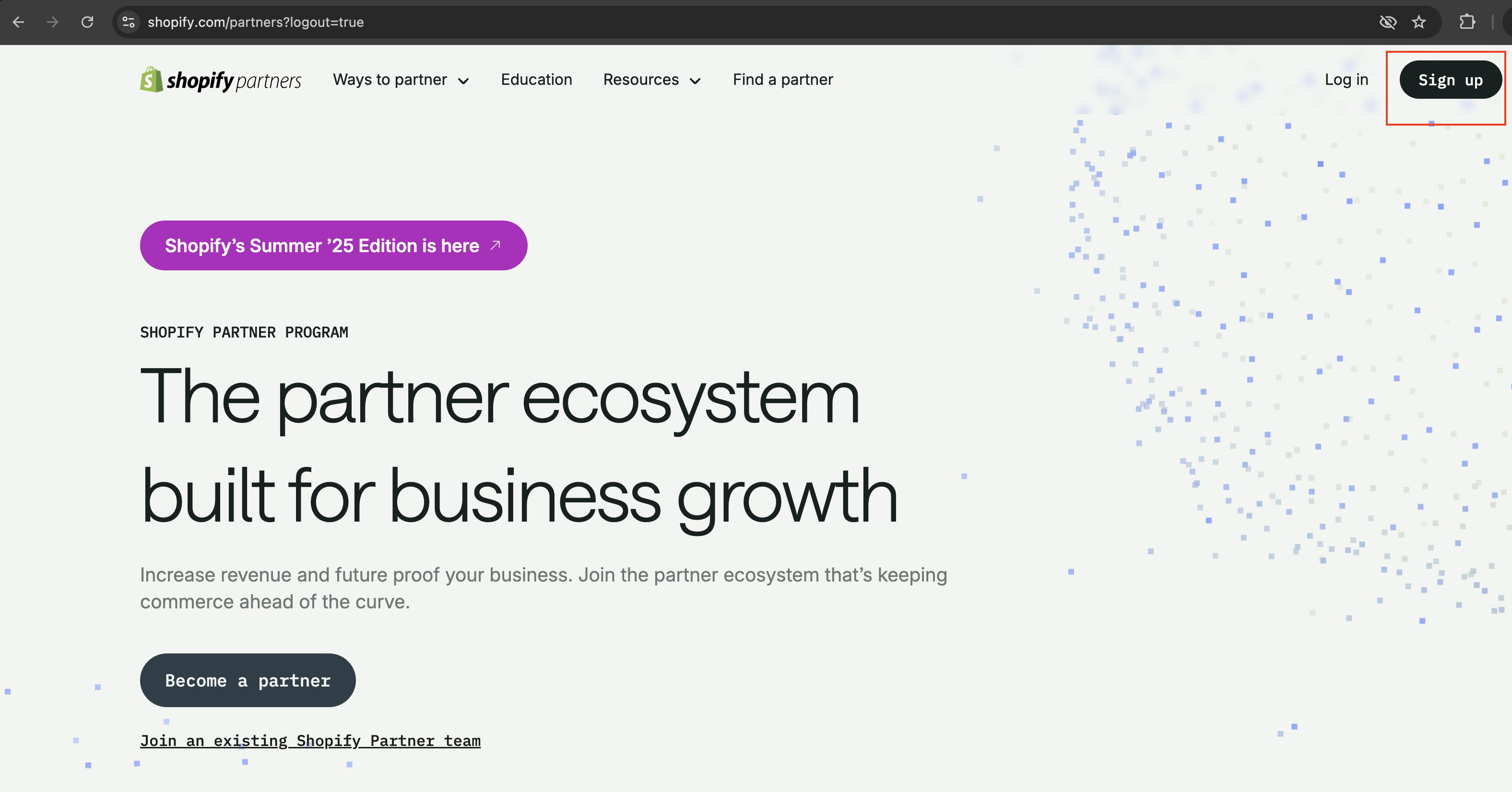Shopify Partners Signup